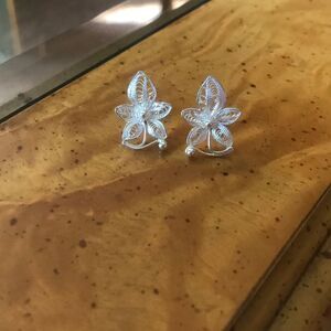 Sterling Silver Flower Earrings